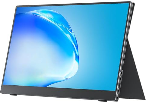 cocopar Monitor portátil USB-C - Pantalla de Ordenador USB-C de 15,6 Pulgadas 1080P FHD HDR Zero Frame con Doble Type-C Mini HDMI para portátil PC Mac Surface Xbox PS4/5, con Smart Cover
