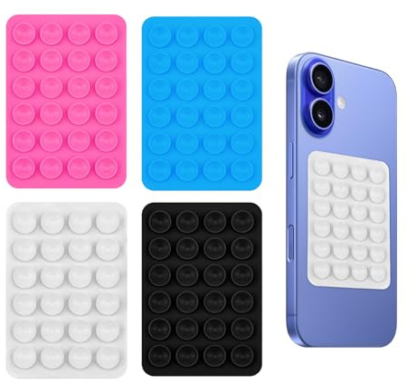 SUNNIFLY 4 Pièces Ventouse Téléphone Portable, Coque Ventouse pour Téléphone Portable, Détachable avec Support Adhésif，Convient à Tous Les Modèles de Téléphones Portables