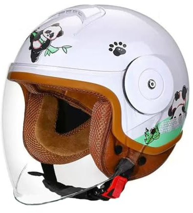 Kids Motorcycle Half Helmet for 2-14 Years Old, Cute Youth 3/4 Open Face Helmet with Visor, Toddler Vintage Moped V Skateboard Go-Kart ATV Half Shell Helmet DOT Approved(B)