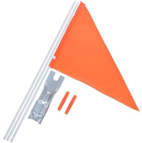 Toyvian Heavy Duty Bike Safety Flag Solid Fiberglass Pole, Double-sided High Visibility Bicycle Tail Flag, 2 Sets Boys and Girls Bike Accessory for Outdoor Riding and Road Safety Random Color