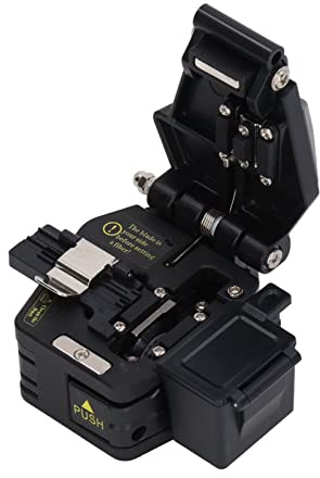 Acouto Fiber Cleaver Tool Kit Optical Cable Cutting Cutter Hot Melting Cold Splicing Automatic Back with Waste Box Avoid Situation Brea Accurate with Good Performance: High Accuracy