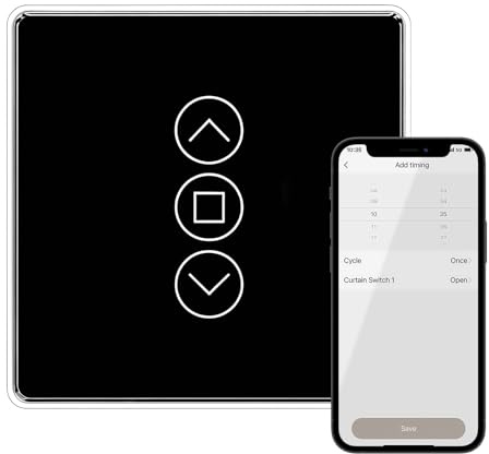Smart Roller Shutter Switch, WiFi Roller Shutter Switch, Roller Shutter Timer, Roller Shutter Control, Compatible with Echo Alexa/Google, Timer Switch and Voice Control, Requires Zero Conductor