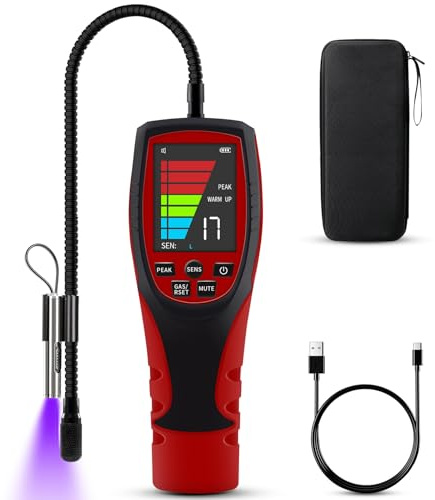 ALD-200 PRO Heat Pump Refrigerant Leak Detector, HVAC Leak Sniffer with Heated Diode Sensor & UV LED, Freon Gas Detector for R410A R32 R454B R290 R600a R22 R1234YF | A2L Low-GWP Compatible