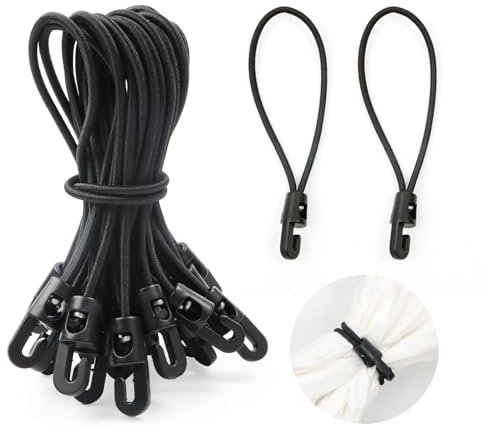 Yooyan 25 Stück Spanngummi mit Haken 15cm, Expander mit Haken, Planenspanner & Gummispanner für Camping, Planen und Outdoor (Schwarz)