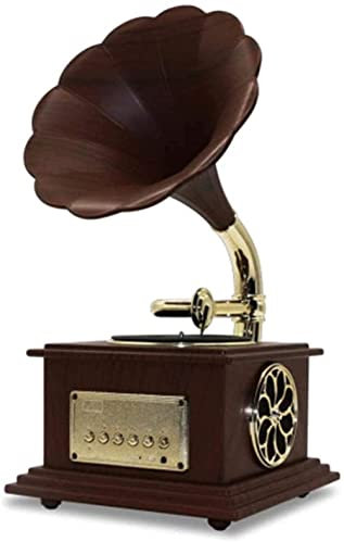 Vintage Gramophone With Brass Horn Reproduction Record Player Loudspeaker Turntable Phonograph-A recorder kxtmm