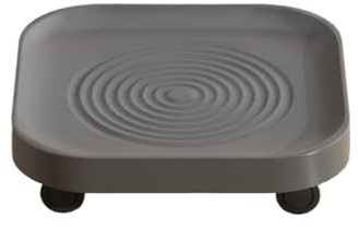 Carrello mobile per piante con ruote, supporto per piante da interno ed esterno, vassoio per piante grigio, 22 x 22 cm, per un facile spostamento e visualizzazione delle piante in vaso