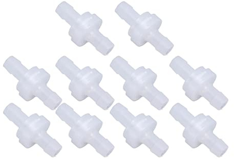 Naroote Valvole di Ritegno, Facili da Collegare Buona stabilità Valvola Unidirezionale Plastica PP Resistente all'ozono per l'industria Chimica per Acquario (7,9 mm Traslucido)