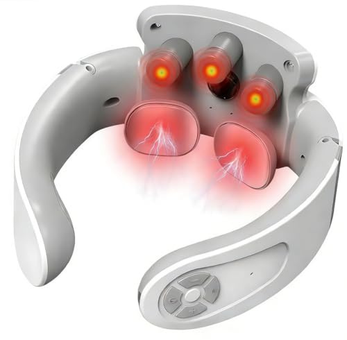 Neck Massager with Heat,6 Mode & 9 Intensity Levels,USB Charging Portable Electric Neck Massager for Neck Pain Shoulder Relief,Men & Women