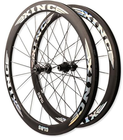 700C Rennrad Laufradsatz Vorne + Hinten, 36/54T Ratsche 50mm Kohlefaser C/V-Bremsfelge, 100/130mm Schnellspanner, 7/8/9/10/11/12-Gang-Kassette, Presta-Ventile, 23–43C Drahtreifen(36T Ratchet)