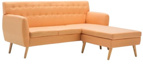 Yamxder Ecksofa Orange Stoff 171,5x138x81,5 cm Modernes Design mit wechselbarer Chaiselongue Robustes MDF Rahmen Kleines Schlafsofa für Living Room Bedroom Flur