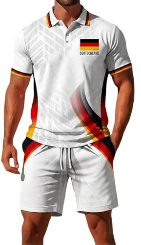 Maillot Coupe du Monde 2026 Ensemble Homme Short Tee-Shirt Allemagne Maillot de Foot Sportif Été Respirant Confortable pour Vivre Intensément Chaque Match