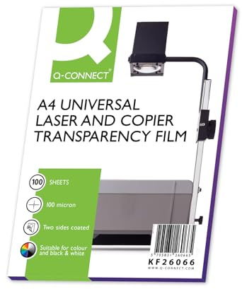 Q-Connect KF26066 OHP-Folie zum Kopieren transparent 100 Mikron 100 Stück
