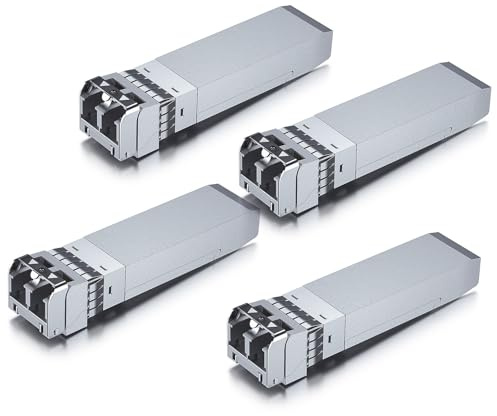 10Gtek 4-Stück 10Gb SFP+ SR Multimode Modul, 10GBase-SR LC Transceiver Kompatibel für Cisco SFP-10G-SR, Meraki, Mikrotik, Ubiquiti UniFi, Netgear, Zyxel, D-Link, TP-Link, Open Switch