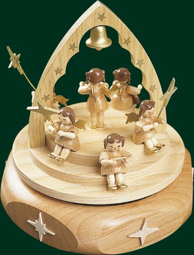 Rudolphs Schatzkiste Spieldose Engelskonzert Höhe= 15cm NEU Spieluhr Dose Uhr Musikdose Holzfigur Dekoration Baum Frühling Erzgebirge Seiffen Blumen Holz Sommer