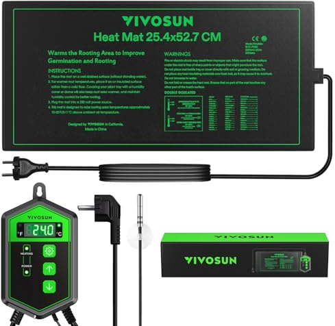 VIVOSUN 20 x 20 cm värmematta för frön och digital termostat kombo set uppfyllde standard