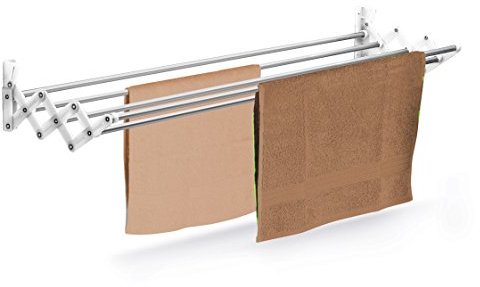 Casabriko 31108 Stendibiancheria a Soffietto, Nylon, Bianco/Inox, 80 cm