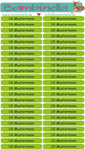 NEU: Bambinella® Namensticker für Stifte - 3 Blatt à 46 Stück = 138 Stück