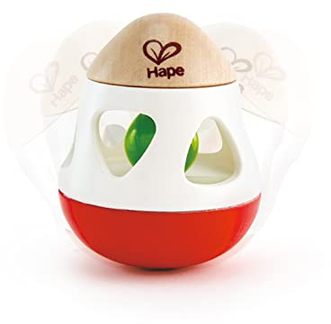 Hape Sonajero con Campanilla | Juguete Interactivo para Bebés | Sonajero Rodante y Seguro para la Dentición