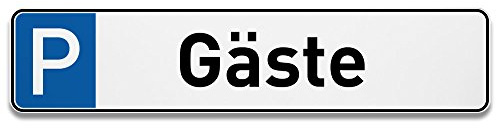 printplanet® Parkplatzschild Gäste - Schild aus 5 mm PVC Kunststoff - Größe 280 mm x 62,5 mm