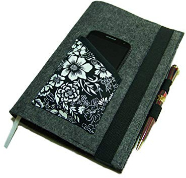 Kalenderhülle Hülle Einband Wollfilz / Baumwollstoff für Din A5 Buchkalender, Notizbuch oder Maßanfertigung