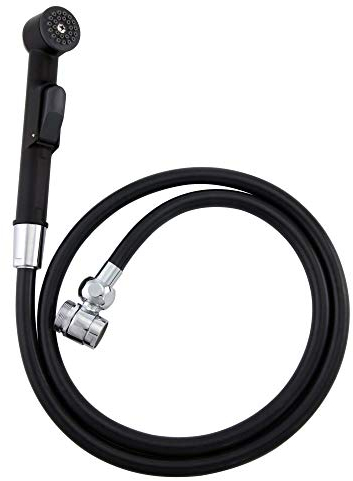Waschbeckenbrause incl. Adapter Brauseschlauch und Wandhalterung, Brauseset schwarz-chrom