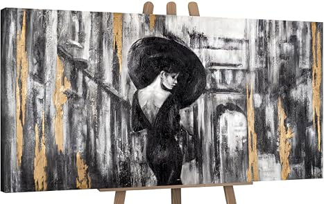 YS-Art Abstrakt Stil Acrylbild Filmstreifen Nostalgie Kunstwerke gerahmt