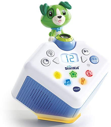 VTech - StoriKid Vert, Conteur d'Histoires Interactif, Boîte à Histoires et Chansons, Projection Lumineuse et Animée, Veilleuse, Cadeau Enfant de 3 Ans à 8 Ans - Contenu en Français