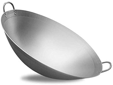Olla de hierro fundido con doble oreja 40 45 cm calibre hecho a mano antiadherente recubierto hierro Wok gas horno universal Ironpot 50 cm