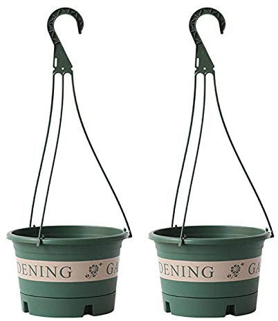 Fioriera sospesa in plastica da 1,7 l, per esterni, 2 vasi da fiori da appendere all'esterno, per balconi, serre, coltivazione artificiale