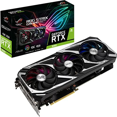 ASUS ROG Strix NVIDIA GeForce RTX 3060 V2 OC Edition - Carte graphique de gaming (PCIe 4.0, 12 Go, GDDR6, HDMI 2.1, DisplayPort 1.4a, design ventilateur axial, 2.7, Super Alloy Power II, GPU Tweak II)