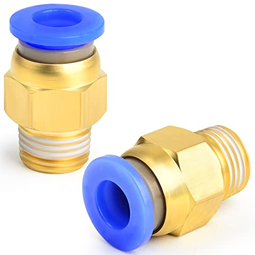ERGAOBOY 2 Stück 10mm Tube AD x 1/4 BSP Außengewinde Straight Push To Connect Armaturen (PC10-02)