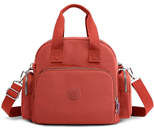 VARLIVOO Moda Borsa a Tracolla da Donna con USB Porta Borsa a Tracolla Borsetta da Donna Zaino College Viaggio Scuola Campeggio Borsa Poliestere Impermeabile Arancione