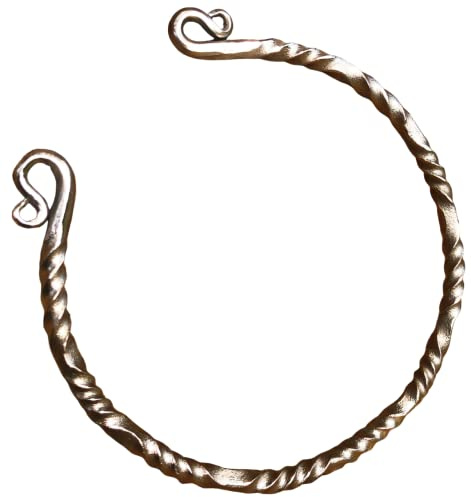 NauticalMart Traditional Celtic Torq Medieval Iron Necklace, Hand Forged Torque, Medieval Norse Torc, Authentic Necklace & Ancient Norse Ring Neck Jewelry Gift for Men &, 6.25 inches (diameter), 5.62