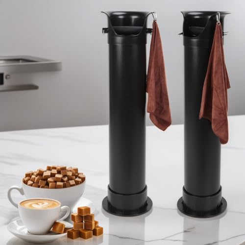 FOLOSAFENAR Floor-Standing Coffee Knock Container, Rubber Coffee Grounds Collection Box with Handkerchief for Restaurant