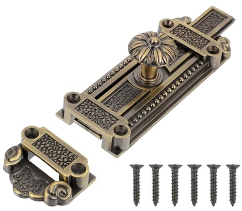 OSALADI Antiker Türfenster Riegel Schiebeschloss Vintage Sicherheitsbolzen Aus Metall 6.10X1.65X1.57 Zoll Für Haus Und Garage