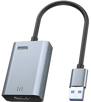 Lemorele USB zu HDMI Adapter für MacBook Air/Pro/Mini, 1080P@60Hz USB auf HDMI für Mac Unterstützt Mirror/Erweiterungs Modus Multi Display Video Adapter Kompatibel mit Windows7,8,10/MacOS10.15