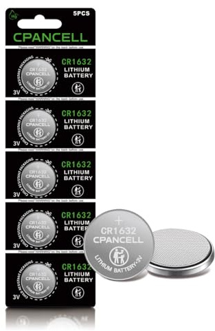 CPANCELL CR1632 Lot de 5 piles au lithium 3 V haute capacité