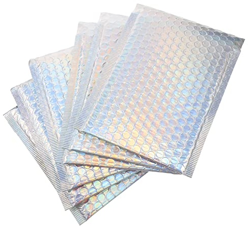 MAGICLULU 16 Stück Kleine Luftpolster Versandtaschen 15x18cm Mit Starkem Kleber Reißfest Glänzend Für Kleidung Versand