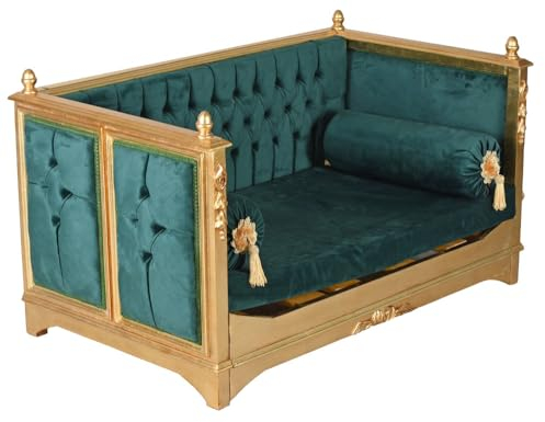 Spielsofa Kindersofa Barock Kinder Sofabett Schlafsofa Couch Holz Grün Spielzimmer 115 cm cat10020 Palazzo Exklusiv