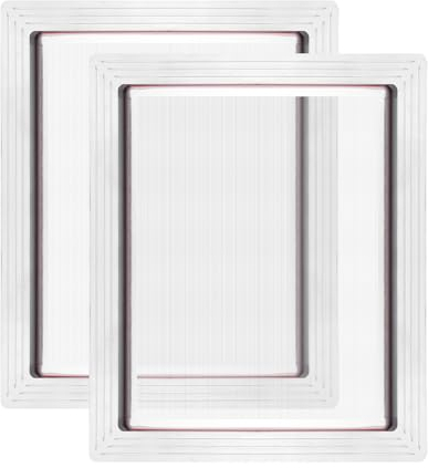 PATIKIL 16 x 12 Zoll Aluminium-Seidensiebdruckrahmen mit 160 weißen Maschen, 2er-Pack Seidensiebdruckrahmen für den Siebdruck, Silber