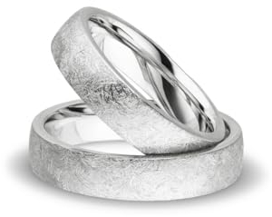 Kolibri Rings - Partnerringe Silber 925 Paarpreis Massiv 5 mm Breite Nickelfrei Freundschaftsringe Trauringe Eheringe 100% Made in Germany- Inkl. Gratis Etui + Gravur (Eismatt)