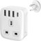 5 in 1 UK to USA Travel Adapter - USA/US Plug Adapter with 4 USB Ports, Supports UK, Thailand, Mexico - SP-363US-3AC