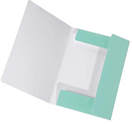 Original Falken 10er Pack Sammelmappe PastellColor. Aus extra starkem Karton mit 3 Klappen und Gummiband für DIN A3 Pastell-Farbe Minz_Grün Aufbewahrungs-Zeichen-Mappe für die Schule