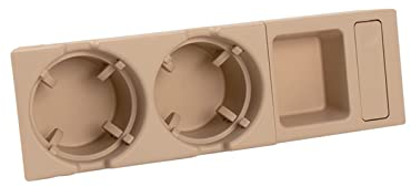 QUENPE Auto-Mittelkonsole, Wasserbecherhalter, Getränkeflaschenhalter, Münzfach, for BMW, 3er-Serie E46 323i 318I 320I 98–06 51168217953 Getränkehalter(Beige)