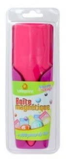 cavernedesjouets Boite magnetique et 100 pions de Loto, Rose Fuschia - Baton ramasse jetons - Accessoire Bingo 3 en 1 - Set Jeu Loto et Carte