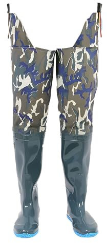 Wathose Robuste Wathose Mit Camouflage-Muster, wasserdichte Hüftstiefel Für Herren Und Damen, Kein Auslaufen, Für Bäche, Landwirtschaft Und Gartenarbeit(45 EU)