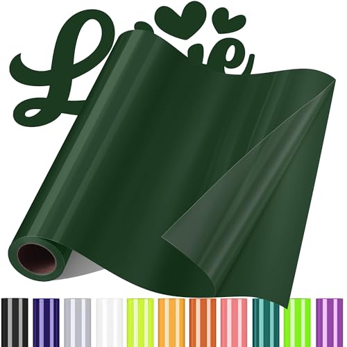 Sgooyir Plotterfolie Textil Grün, Flexfolie Plotter Textil, Textilien Transferfolie Plotter für T-Shirt, Hemd, DIY-Kleidung andere Stoffe, Weihnachten 30.5 x 183cm