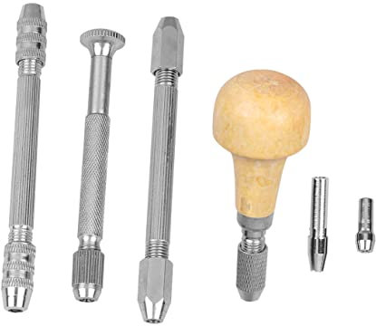 SEWOART 4stücke Teiliges Handbohrer Set Aus Legierungsstahl Mit Holzgriff Einzel Und Doppelkopfbohrer Für Präzises Bohren Und Perlen Tragbar Und Einfach Zu Handhaben