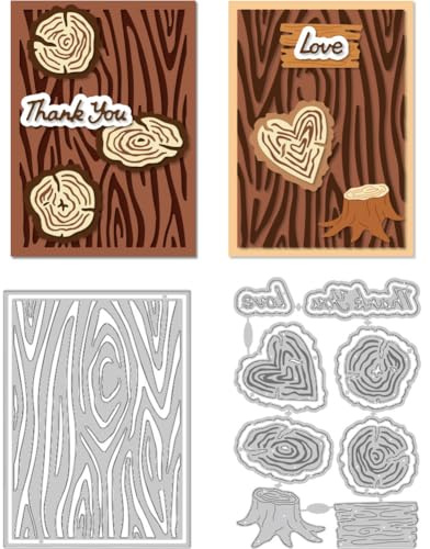 DELORIGIN Jahresringe Stanzformen Baum Metall Stanzschablonen Neuheiten 2025 Für DIY Scrapbooking Bastelalbum Grußkarte Geschenk Einladung