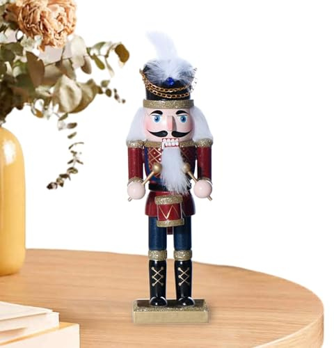 Figurine casse-noisette en bois de 24 cm, figurine de soldat casse-noisette, décoration d'intérieur, poupée de vacances, jouet pour étagères et tables